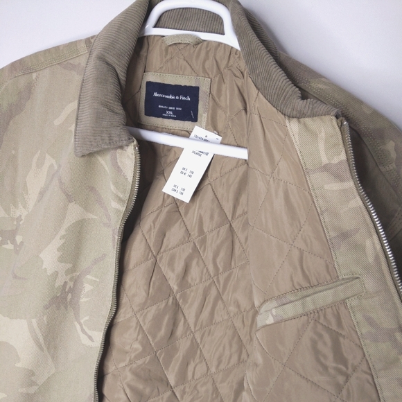 Abercrombie & Fitch Workwear Jacket XXL Men's Canvas Corduroy Trucker Tan Sand - Picture 6 of 10